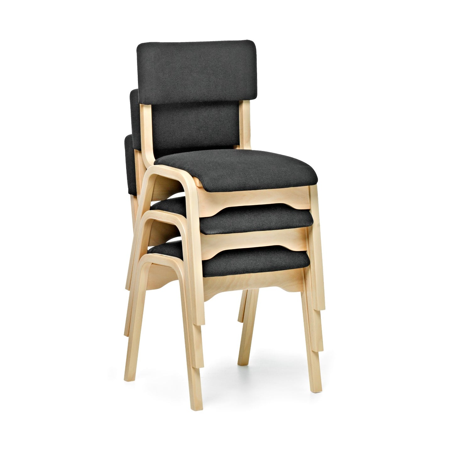 Fixstolen klädd är en stapelbar stol som är enkel & smidig att förvara.